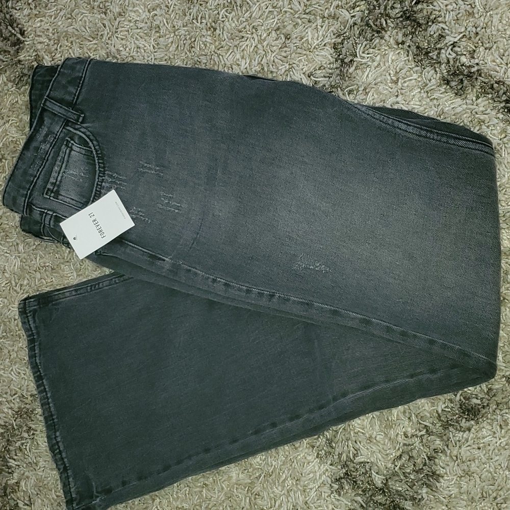 Flare Leg Faded Black Jeans